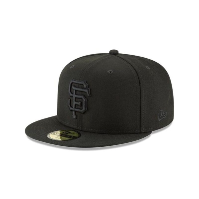 Black San Francisco Giants Hat - New Era MLB Blackout Basic 59FIFTY Fitted Caps USA0761859